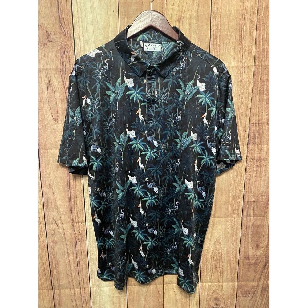Yatta XL Golf Men's Polo All The Birdies shirt black green active wear